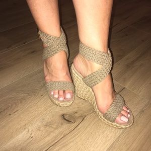 Braided wedge sandals